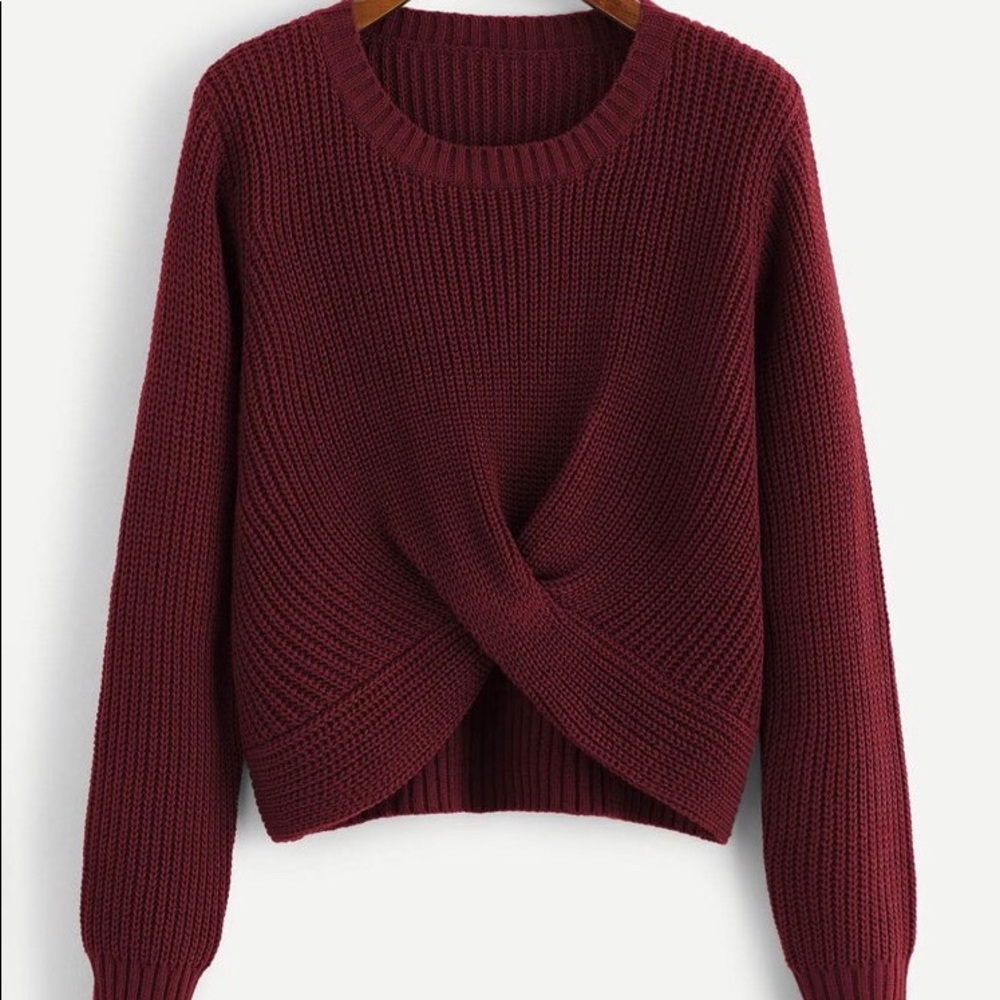 knit cropped sweater in burgundy 🎄🎁🎄